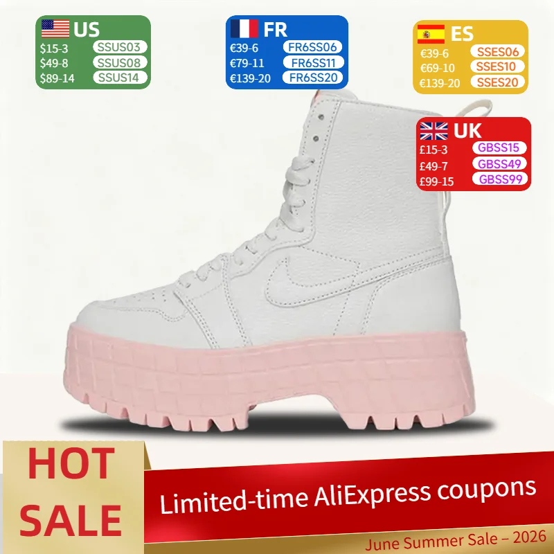 Nike Jordan Air Jordan 1 Pink Chunky-Sole Zapatos informales modernos, duraderos, cómodos y que aumentan la altura para mujer FJ5737-116
