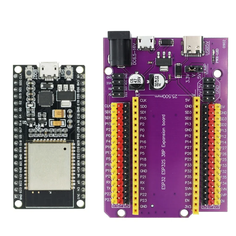 SAMIROB ESP32 Development Board TYPE-C/MICRO USB CP2102 WiFi+Bluetooth Dual Core ESP32-DevKitC-32 ESP-32 Expansion Board 38PINS