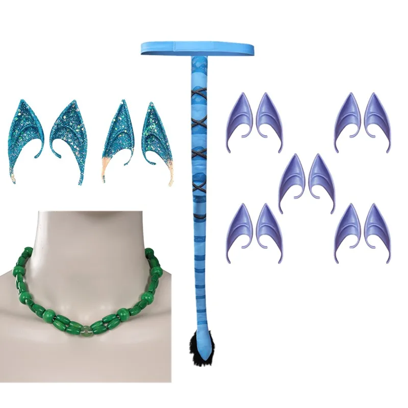 

Avatar Cosplay Neytiri Jake Sully Fantasia Tail Elf Ear Necklace Disguise Costume Accessories Halloween Carnival Party Suit Prop