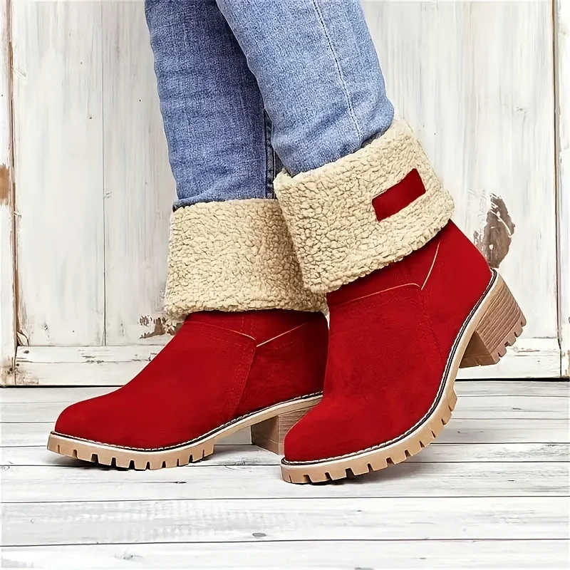 Women Winter Fur Warm Snow Boots Ladies Warm wool booties Ankle Boot Comfortable Shoes plus size 36-43 Casual Women Mid Boots