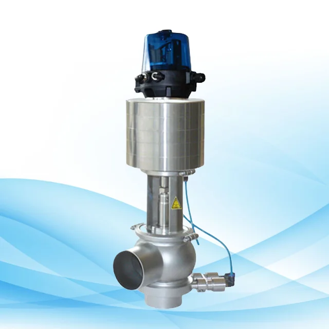 エースステンレス鋼製空気圧式ミックスプルーフダブルシートバルブ（インテリジェントヘッド付き）