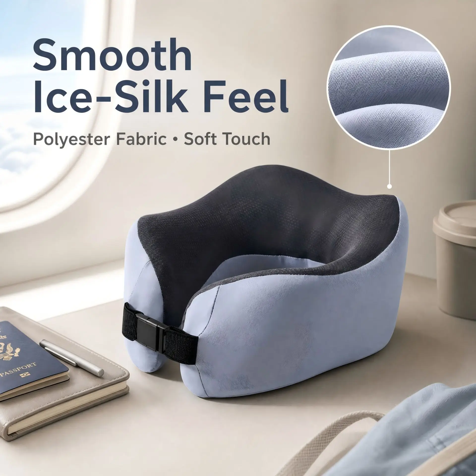 

Portable U-shaped Travel Pillow Memory Foam Ice Silk Sleeping Pillow Office Nap Pillow Car Airplane Neck Support Pillow Ergonomi