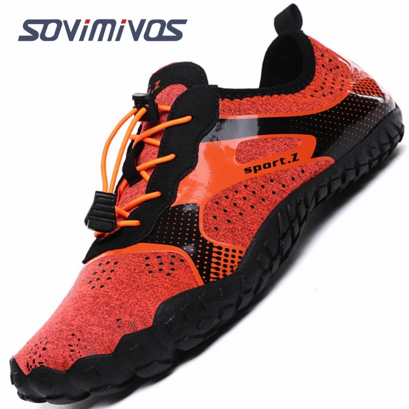 New Unisex Water Sports Shoes Orange Quick dry Swimming Shoes Outdoor Beach Play Shoes Barefoot Upstream Diving Shoes Men 2022