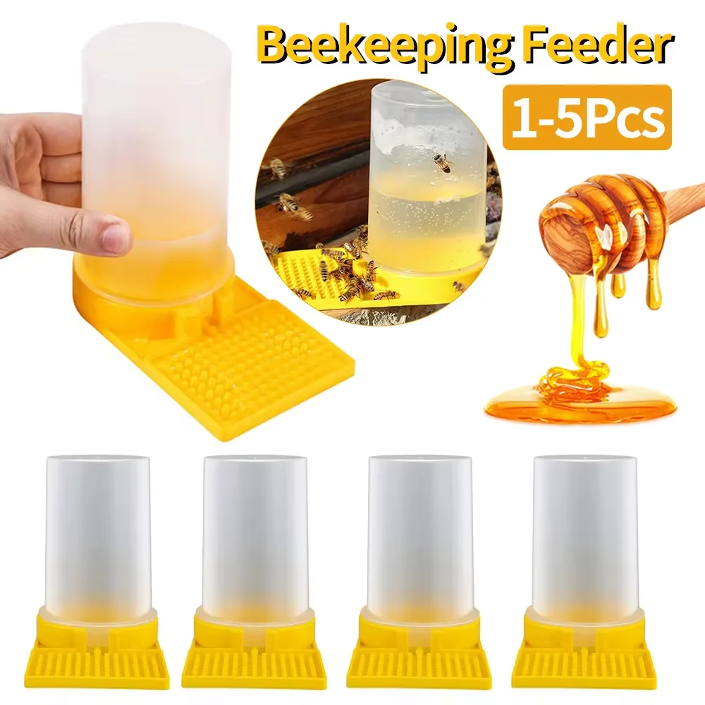 

1-5Pcs Honeycomb Bee Watering Feeder Plastic Honey Bee Nest Door Feeding Drinking Water Box Safe Non-toxic Supplie for Beekeeper