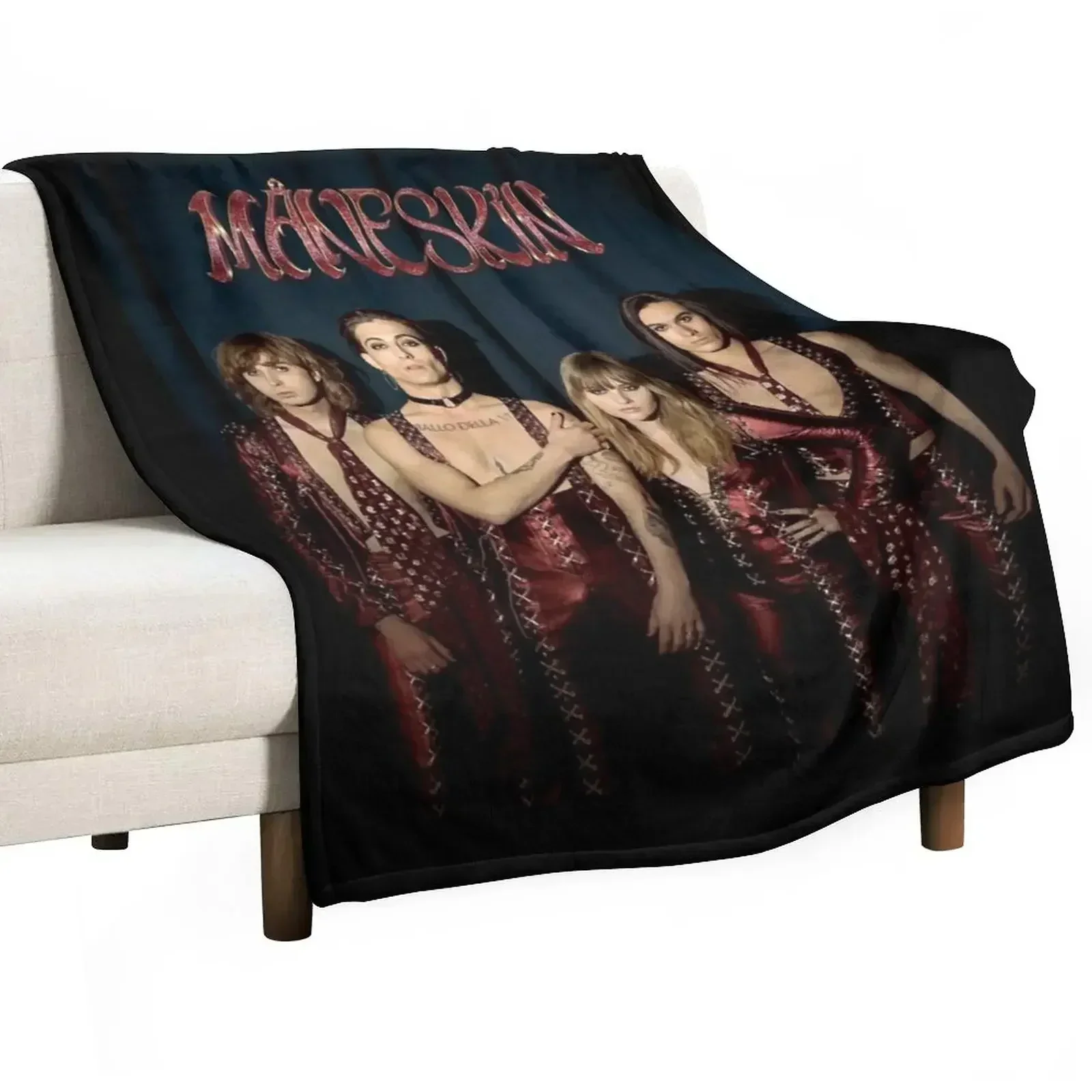 M?neskin rock band Maneskin Throw Blanket Picnic Bed covers Blankets