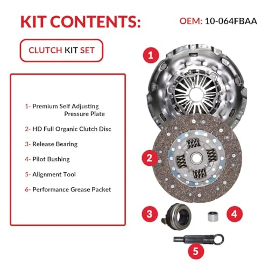 10064 مجموعة القابض ذاتية الضبط متوافقة مع مازدا 3 سرعات 6 هاتشباك سيدان 4 أبواب 20062013 2.3L 2260CC L4 GAS DOHC Turbocha