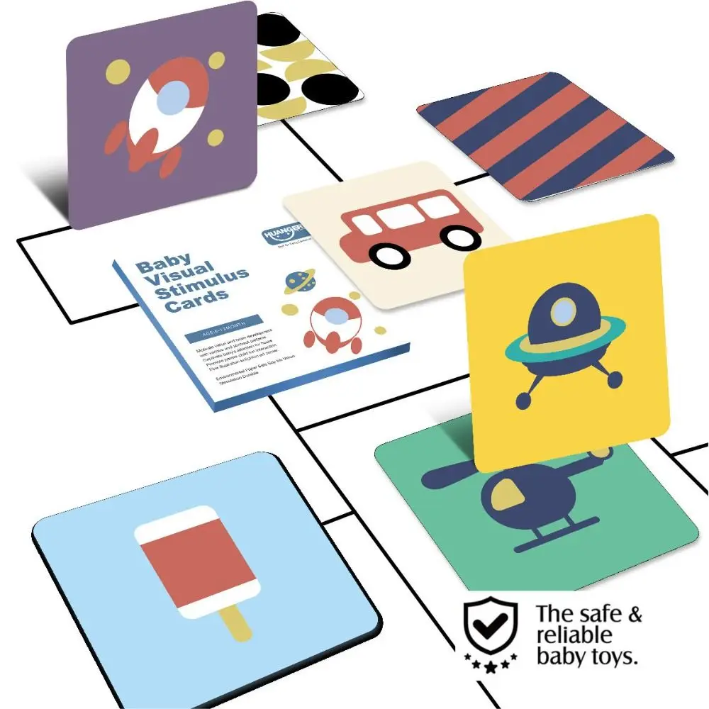 

Бумажные детские карты для визуальной стимуляции Монтессори, черно-белые высококонтрастные карточки, прочные миниатюрные детские флэш-карты