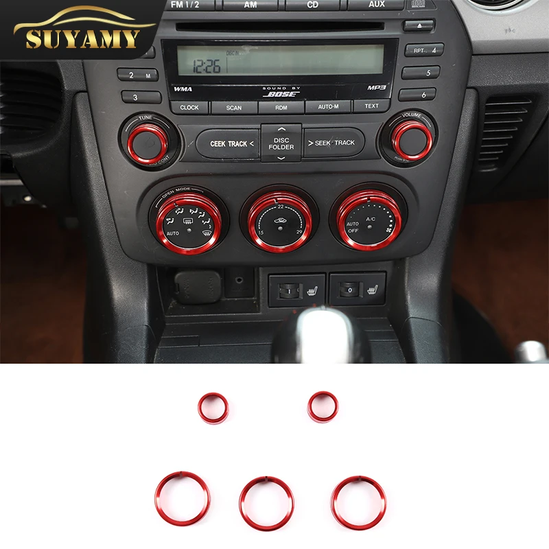 

Car Air Conditioning Knob Decorative Cover Ring Trim Auto Styling For Mazda MX-5 2009-2015 Accessories Interior Aluminum Alloy