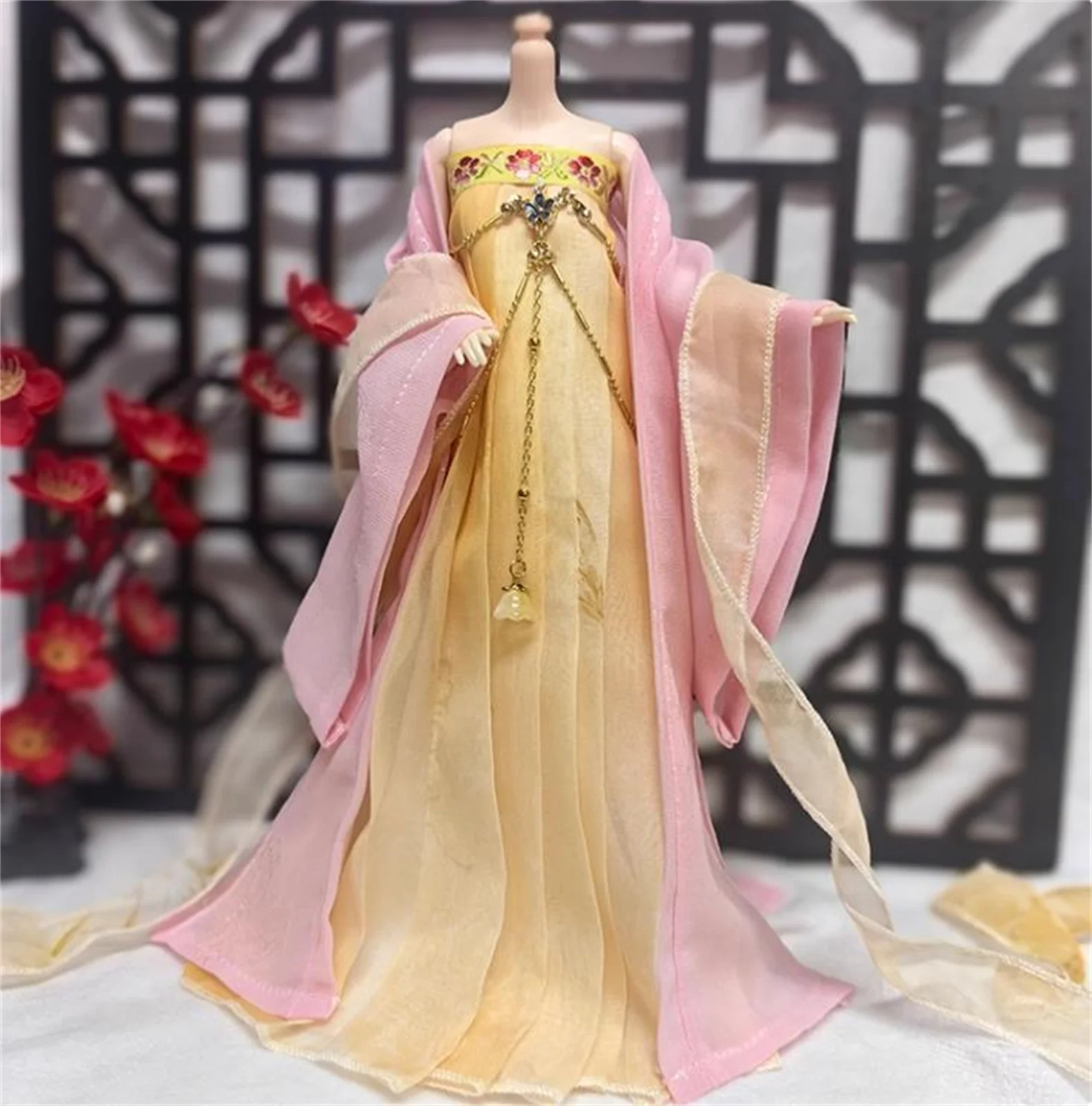 Customize Long Dress 1/6 Female Skirt  Hanfu Long Dress Robe Costume Chinese Ancient Clothes  Suit for 12inch Action Figure