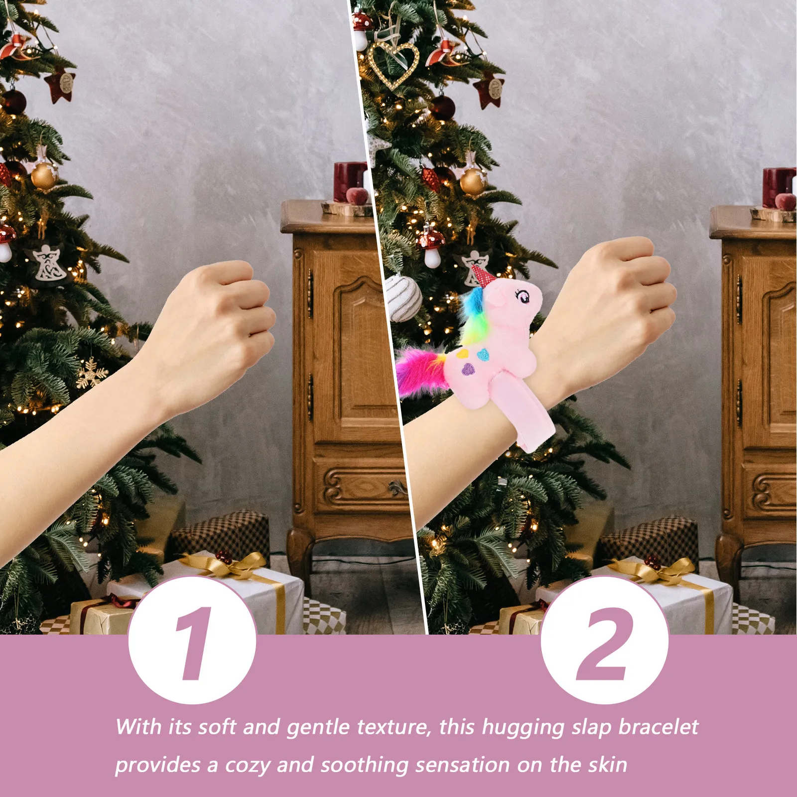 

Cartoon Unicorn Slap Bracelet Smooth Gentle Texture Portable Compact Design Kids Party Favors Birthday Gift Animal Pattern Slap