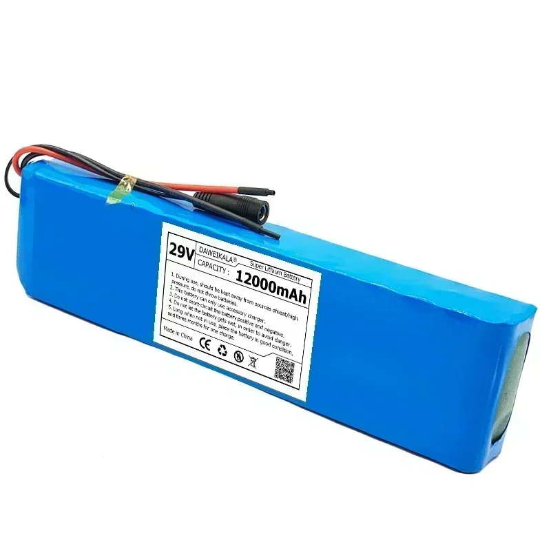 29V 12Ah 18650 lithium ion battery pack 7S4P 24V Electric bicycle motor/scooter rechargeable battery with 15A BMS +29.4V Charger