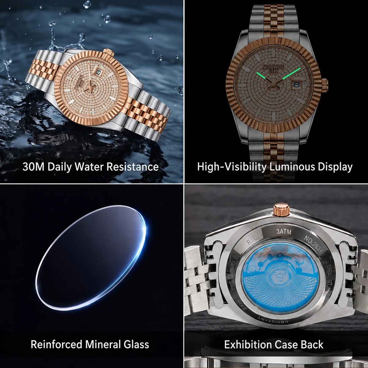MOBWOL Herren-Luxus-Quarzuhr, – Smartwatch Luxury Watches Bewertung und Preis