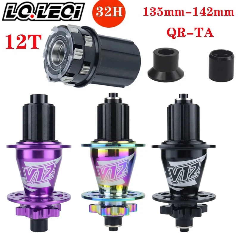 

LQLEQI 720-клиночная ступица колеса, 12 когтей, задняя ступица колеса MTB, 32 отверстия, QR, сквозной вал, ступица дискового тормоза переменного тока HG