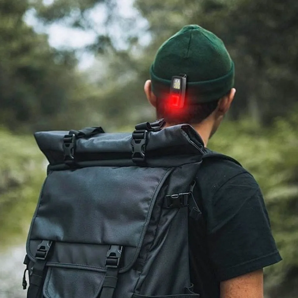 

Multi-Purpose Small EDC Flashlight Rechargeable Clip on Running Light ABS Hands Free Safety Bike Lights