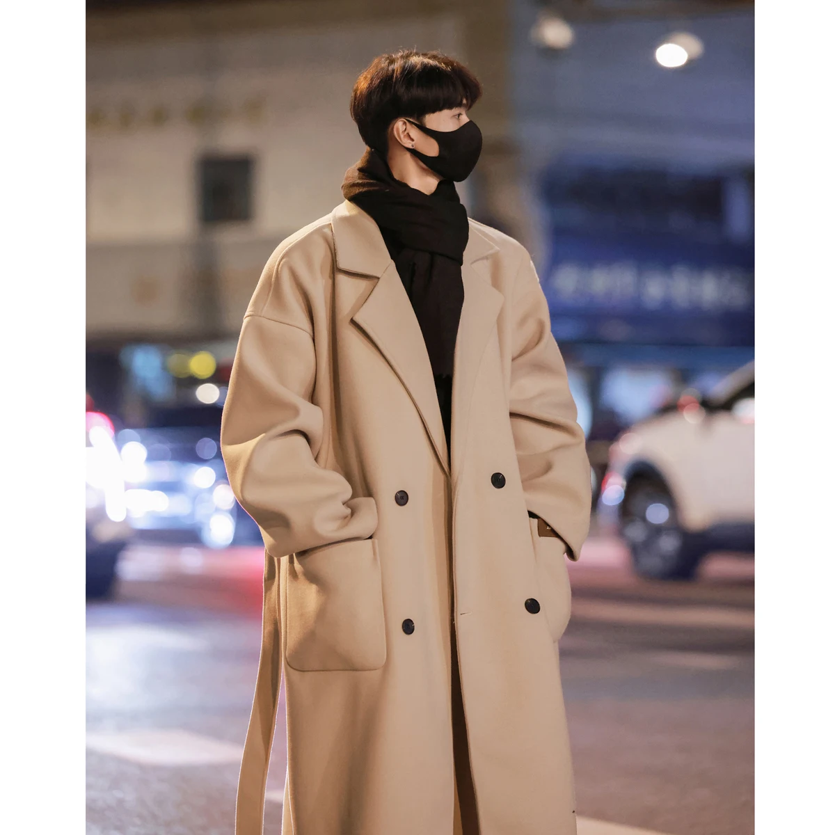 

Мужское шерстяное пальто средней длины, утепленное, осеннее, модное, в британском стиле, ветровка, верхняя одежда, повседневная одежда для подростков