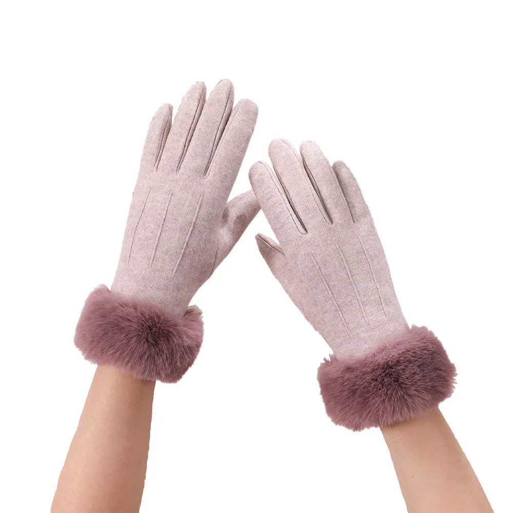 Warm Gloves Winter Gloves Thickened Fresh Sheepskin Riding Wool Cold-proof Outdoor Windproof Heat Storage Touch Screen Gloves