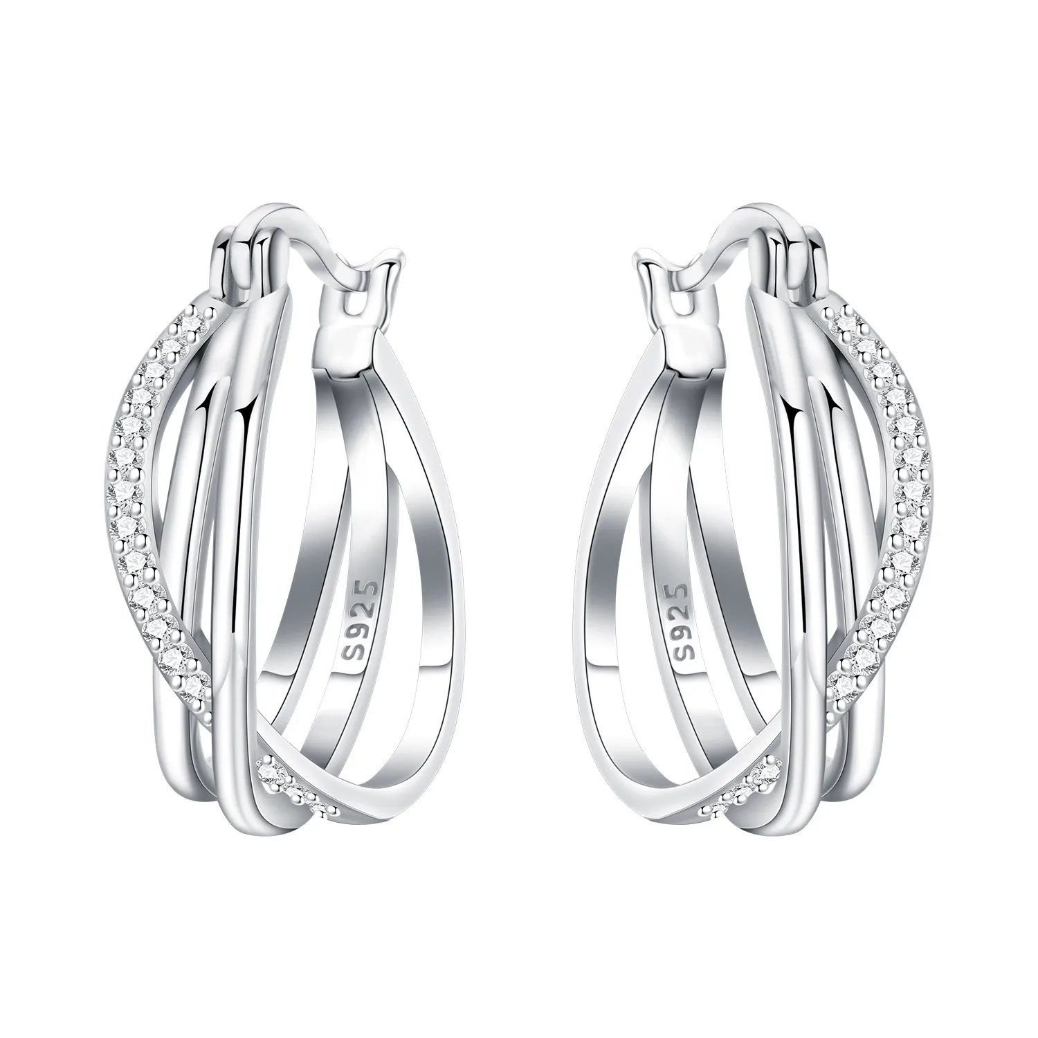 

Orstarry Original 925 Sterling Silver Multiple Winding Loops Earrings Women Hoop Earring Anniversary Jewelry Gifts