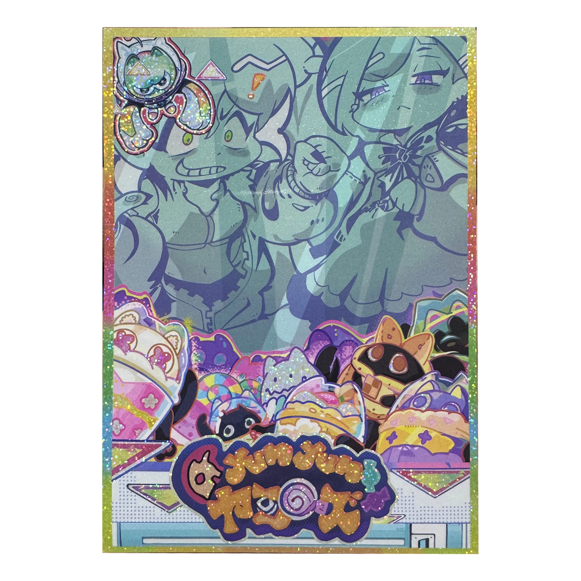 63X90Mm 60 Piezas/Juego Diy Yu-Gi-Oh! Fundas Protectoras para Tarjetas Evil Twin Yummy Kawaii, Color Flash Ygo, Cubierta Protectora para Tarjetas Yummy, Regalo de Anime