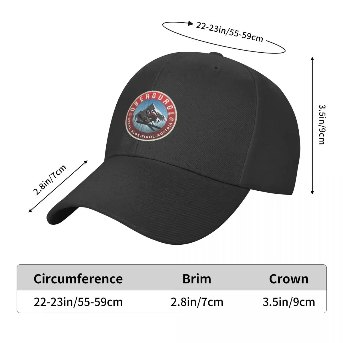 Obergurgl Ski Austria Skiing Alps Sticker T-Shirt 04 Baseball Cap Dropshipping Anime Hat Thermal Visor Mens Tennis Women's