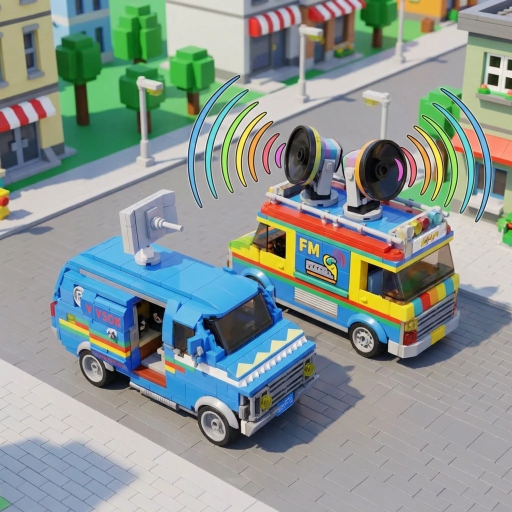 

460pcs Retro Van Building Blocks Set Vintage Camper Car Model Rainbow Stripe DIY Bricks Home Decor Gift for Adults Teens