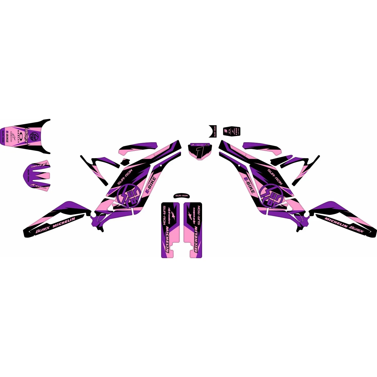 Motorcycle Body Fairing Sticker Decal Protective  eBike eMoto Full Graphic Kit For Surron Light Bee X  Design -23