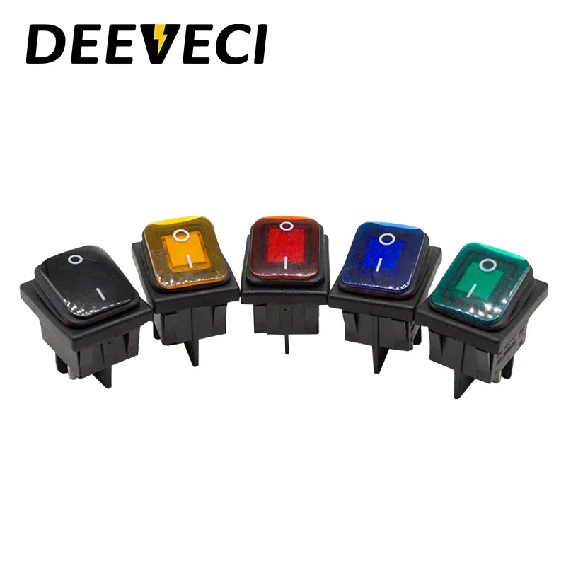 KCD4 12v 220v 30A waterproof heavy duty toggle switch illuminated latching 4pins on off emergency marine rocker switch image 2