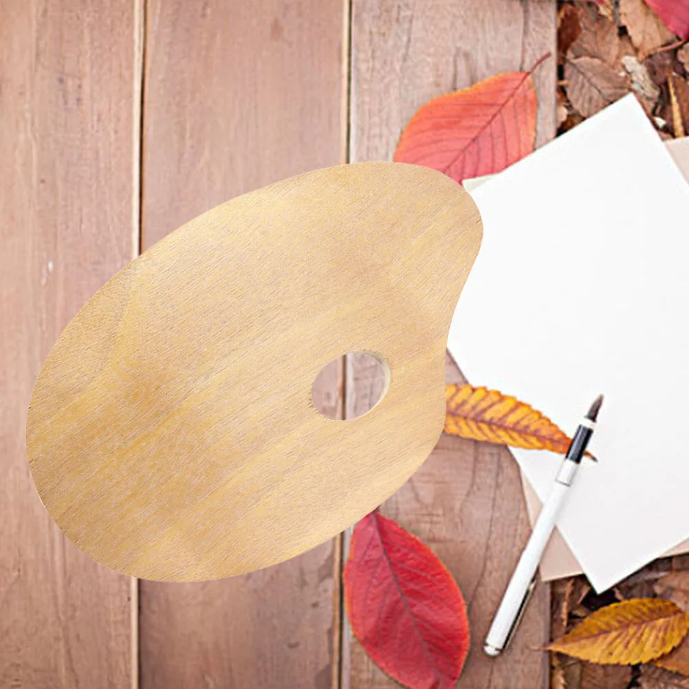 

Wood Painting Palette Oval Wooden 30x40cm Vintage Oil Acrylic Art Supplies Durable Smooth Thumb-Hole Oil Painting Palette