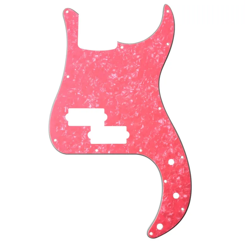 

Pleroo Custom Guitar Parts - For US P Bass Guitar Pickguard Scratch Plate , 4 Ply Pink Pearl