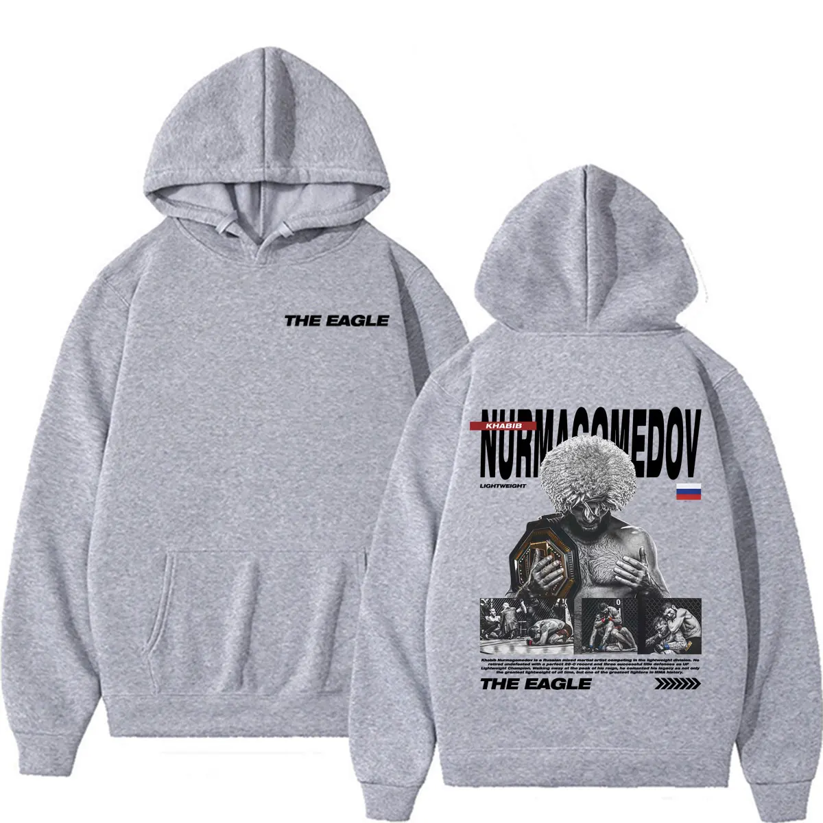 Khabib Nurmagomedov The Eagle Merch Sweatshirt Herren Damen Gewalt Ästhetische Gothic Hoodies Hochwertiger Fleece Hoodie Streetwear – Detail 5