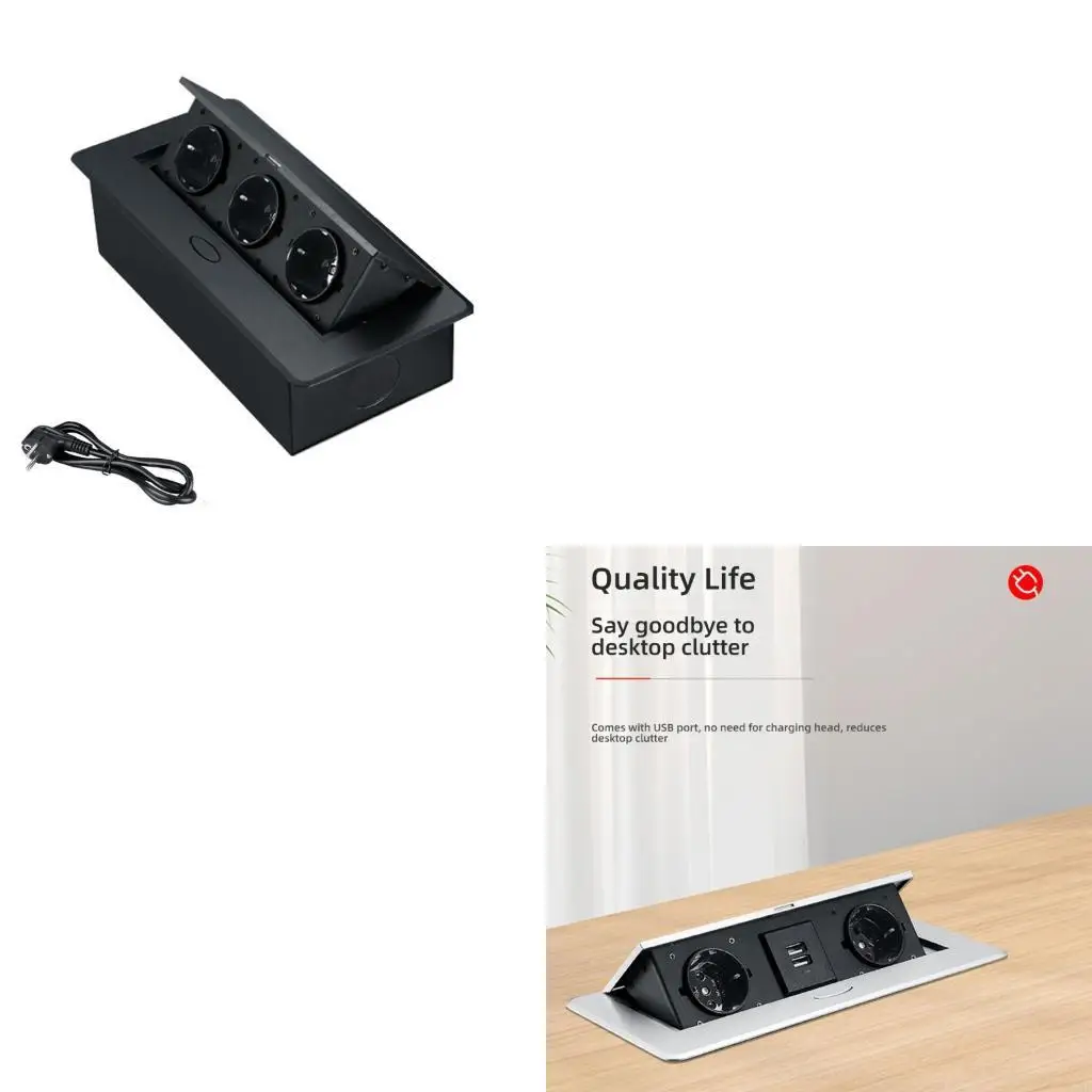 

Office Desk Integrated Power Outlet Double EU Outlet USB Device 1.5Meter Cable Plan