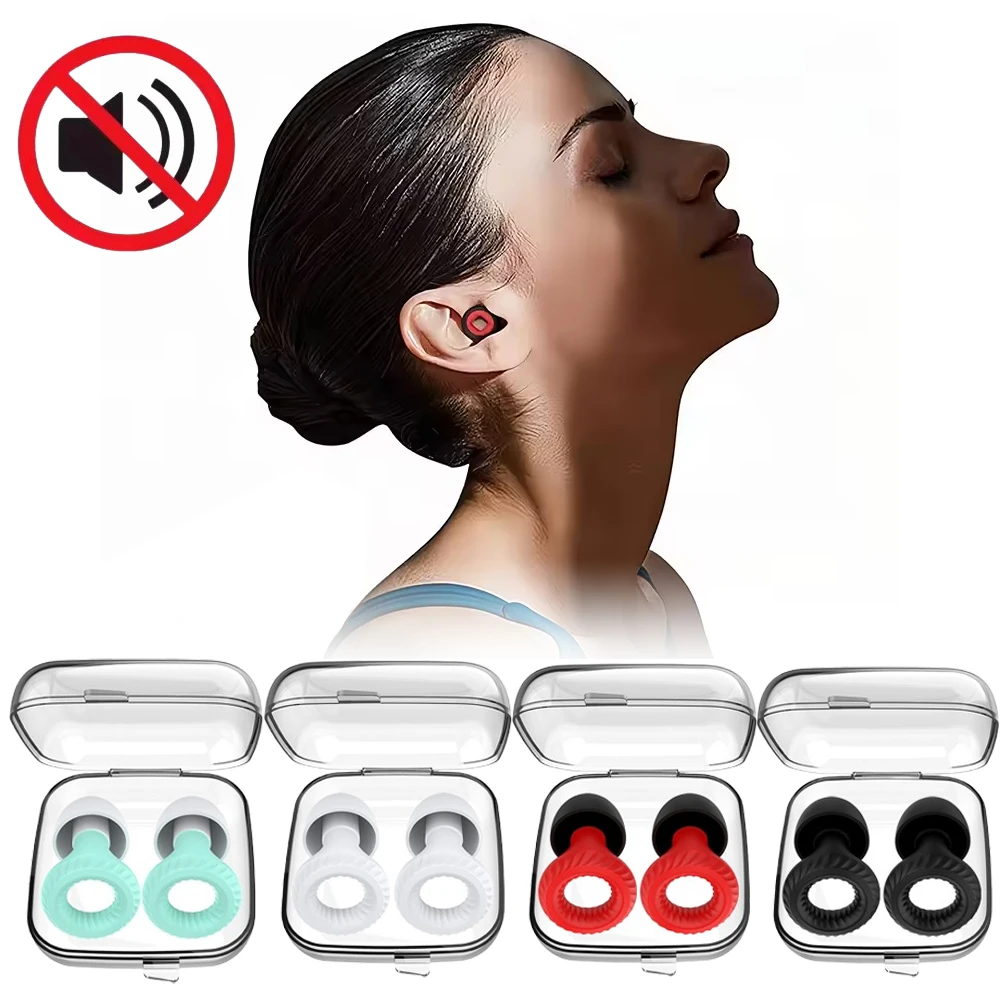 Silicone Noise Earplugs for Swimming Sleep Noise Cancel Reduction-Soundproof Reduce Disturbances -Quality Loop Earplugs Supplies