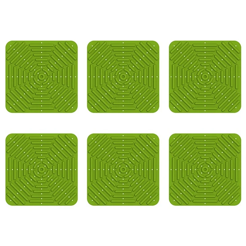 MAKE-6 عبوات من وسادات التعشيش على شكل عش الدجاج، صناديق تعشيش الدجاج، سرير الدجاج لحظيرة الدجاج، 12 × 12 بوصة، أخضر