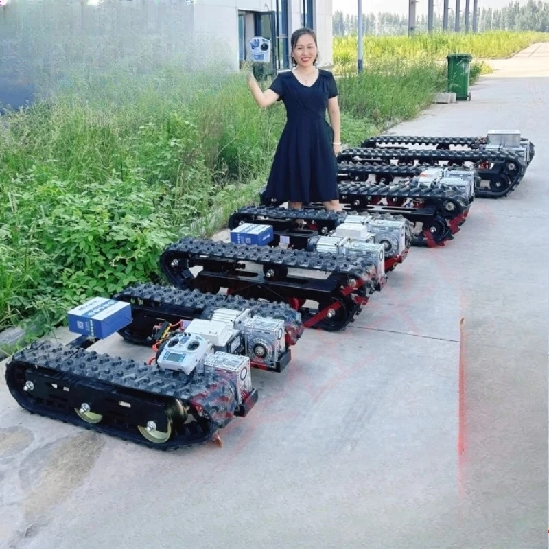 

Double motor remote control crawler chassis small creeper agriculture, forestry and orchard all-terrain transportation