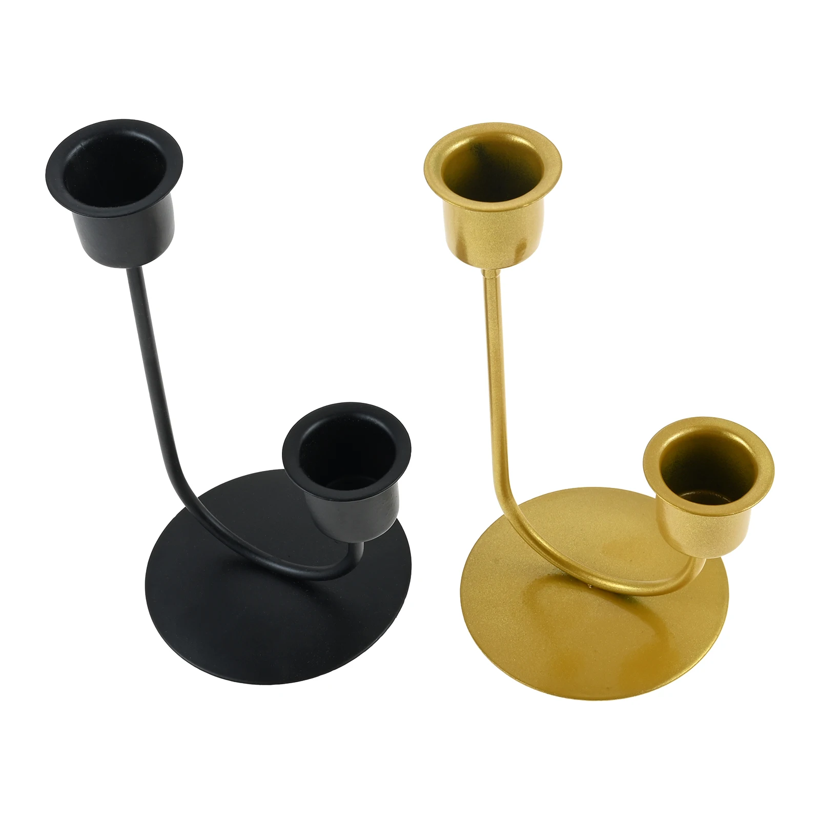 

2-head U-shaped Candle Holder Nordic Style Columnar Iron Candle Holder Fits for Decoration Birthday Parties Candlelight Dinner