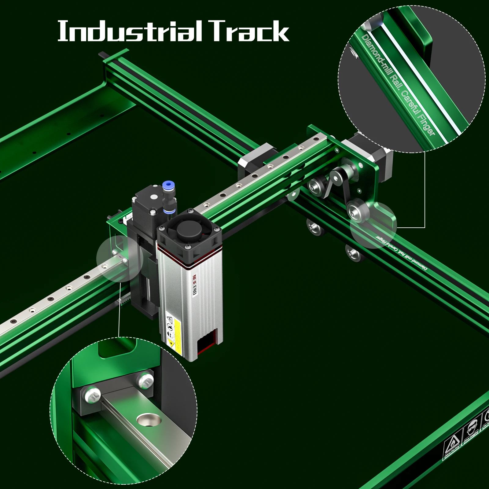 Imagem -05 - Neje-máquina de Gravação e Corte Ferramenta para Madeira Faça Você Mesmo Cnc Laser Industrial de Eixos Grande Área de Trabalho Max 120w 60w E80 750*460 mm