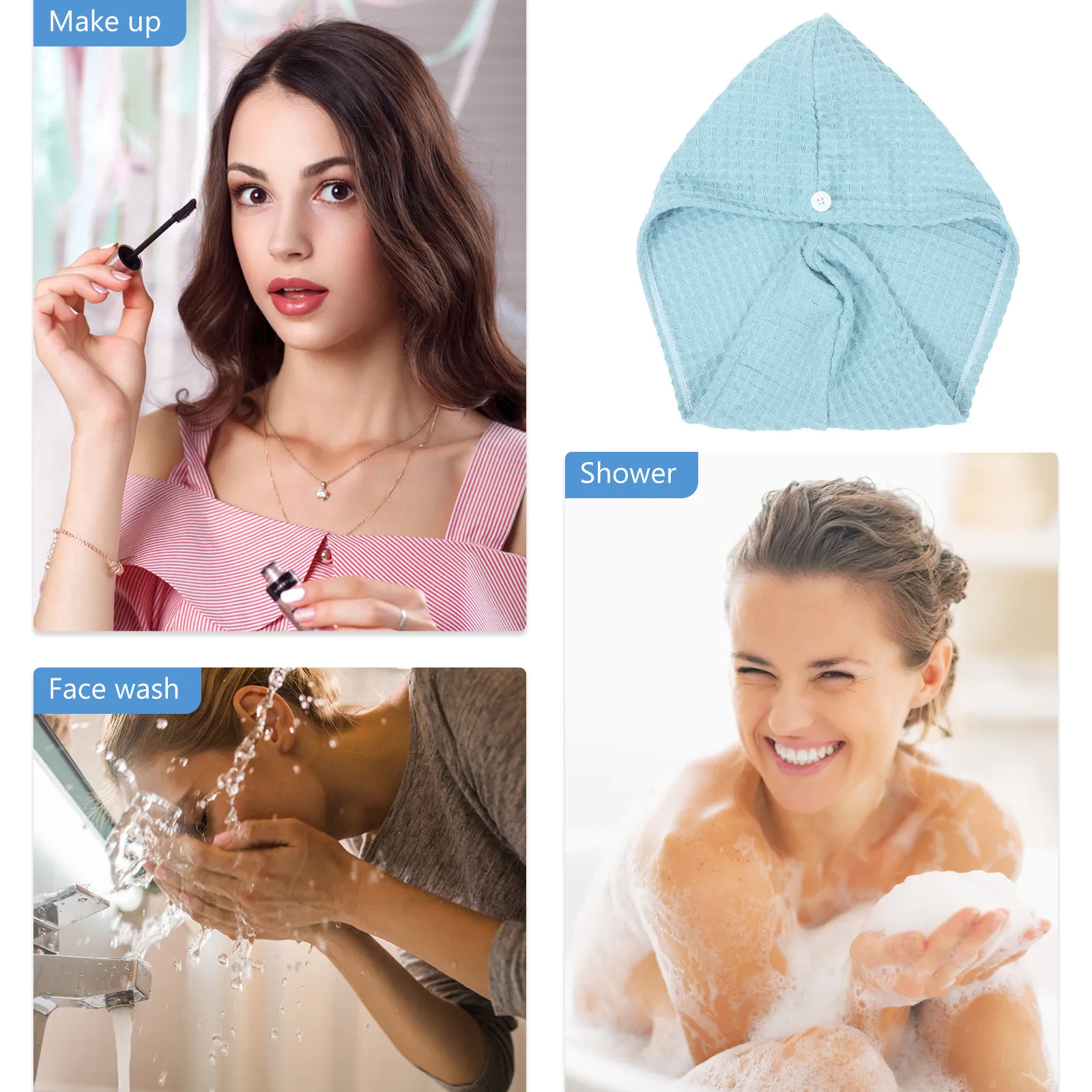 Hair Drying Cap Super Absorbent Fast Dry Towel Turban Wrap Shower Cap Quick Water Absorption Soft Comfortable Hair Dry Hat