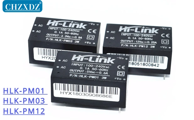 HLK-PM01/PM03/PM12 Mini Intelligent Switch Power Supply Module, AC-DC 220V to 5V/3.3V/12V Same Day Shipment