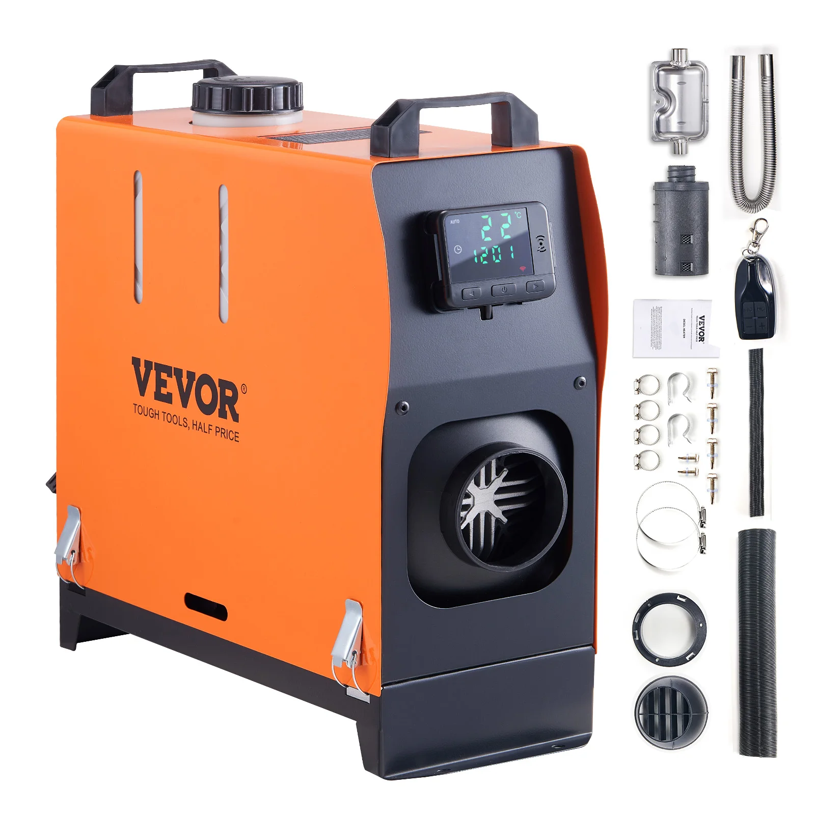 VEVOR Diesel Heater All in One,8KW Diesel Air Heater w/LCD Panel & Remote Control,Portable Parking Heater Fast Heating Low Noise