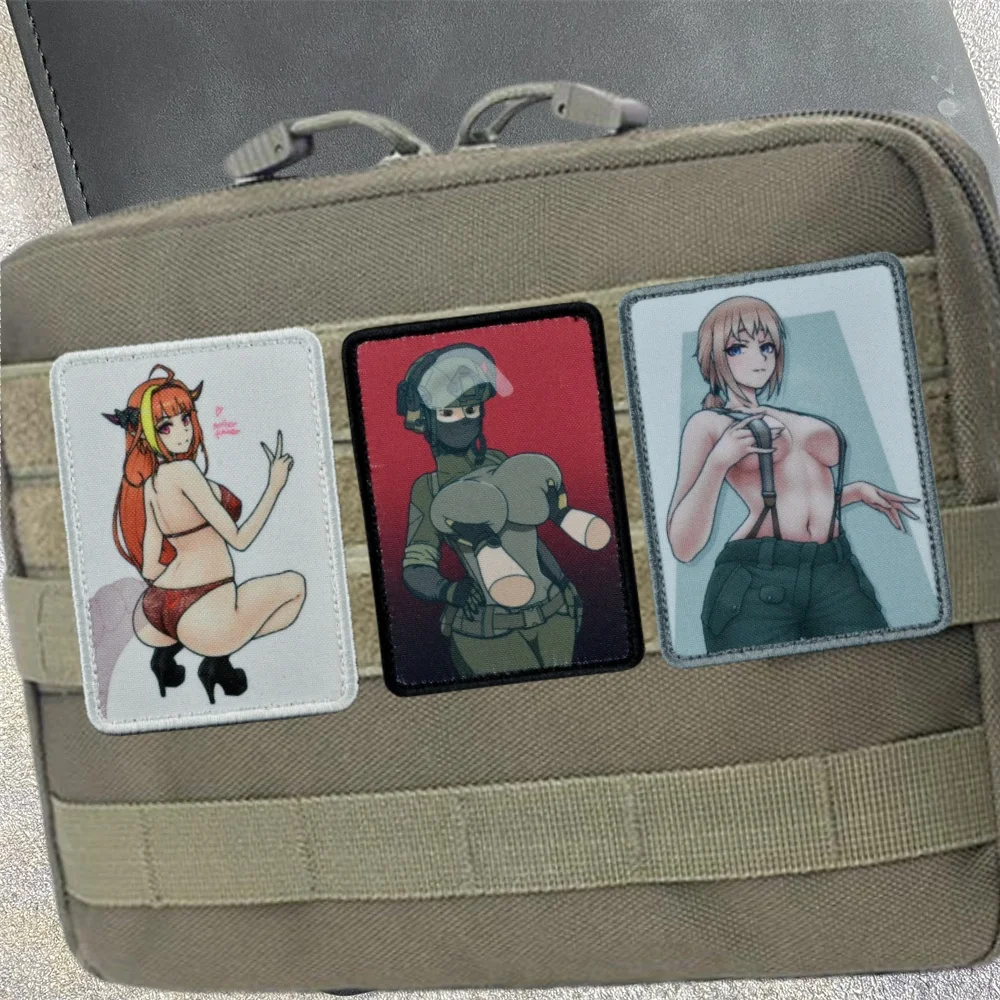 Uprising Russian Sexy Girl Morale Badge Patches Animation Tactical ARMY Military Patch Hook and Loop Armband Backpack Stickers view 5