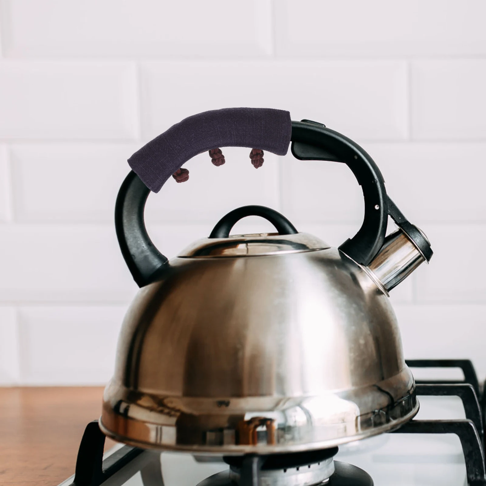

Teapot Handle Cover Heat Insulation Anti-Scald Cotton Linen Pot Handle Sleeve Non-Slip Reusable Stain Resistant Deep Color