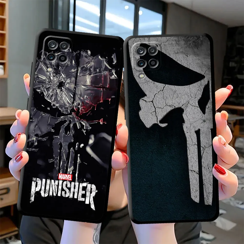 Marvel The Punisher Logo Case for Samsung Galaxy A52 A13 A33 A71 A31 A51 A72 A23 A53 A22 A32 A21s TPU Soft Cases Cover Matte