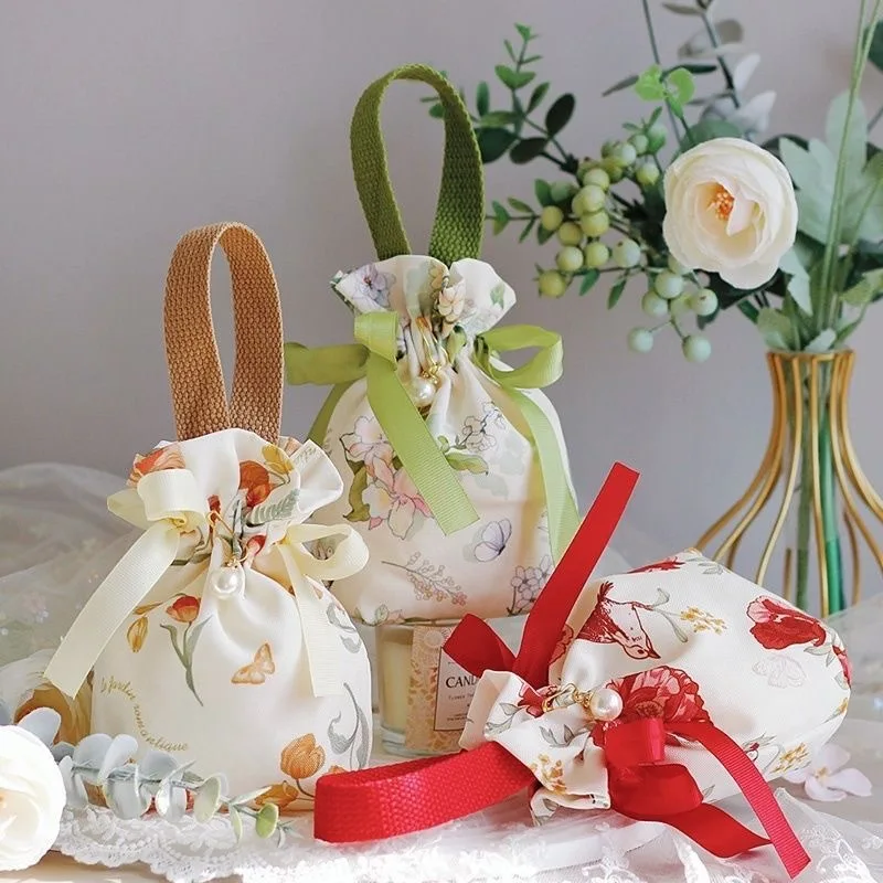 

10 шт. свадебная сумка для конфет со свежим и маленьким стилем, сумка для конфет, нескладная сумка для конфет, подарочная сумка для компаньонов гостей