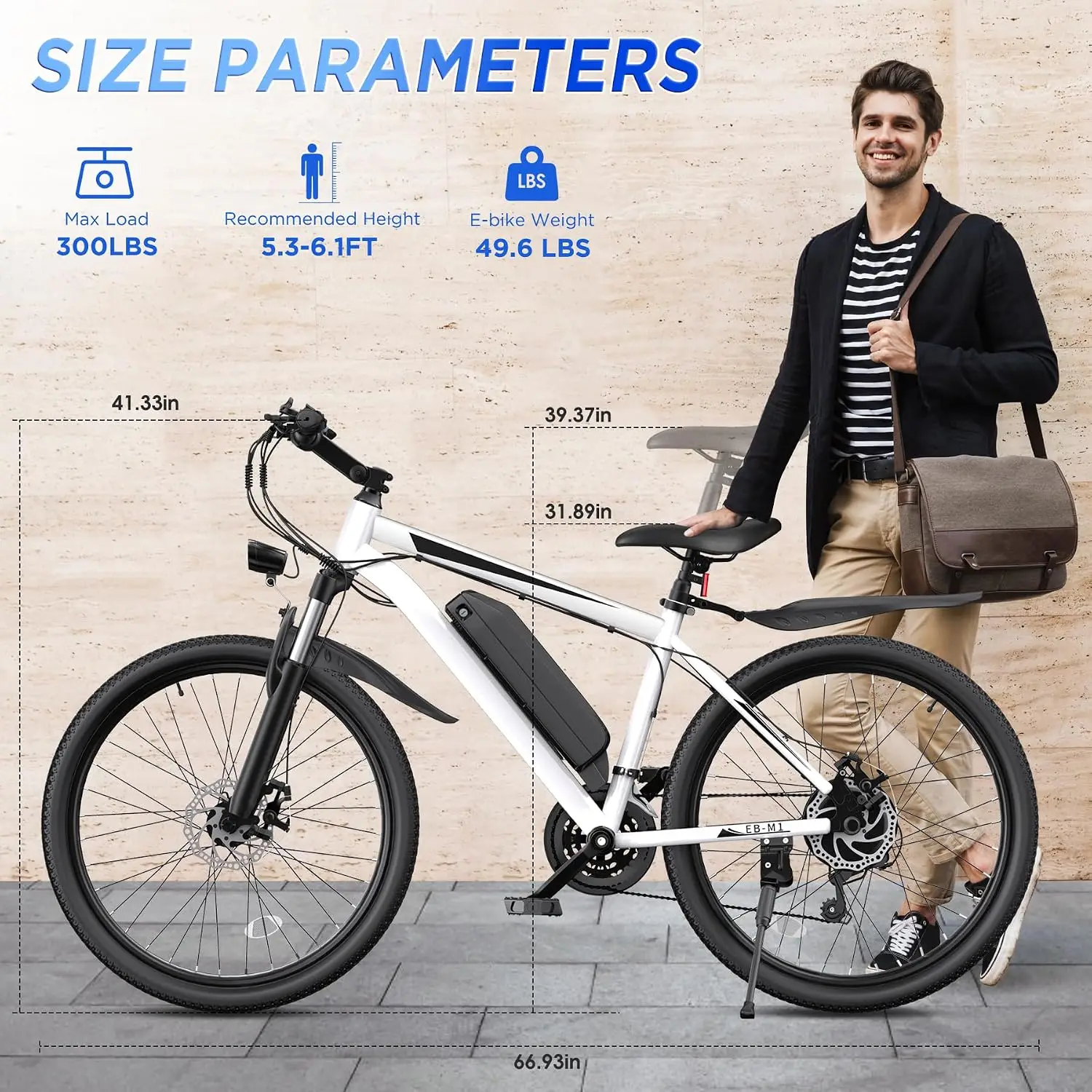 Electric Bike 26" 1000W Motor 20MPH 50Miles 48V Battery 7-Speed Suspension LCD UL2849 Mountain Bicycle, Custom