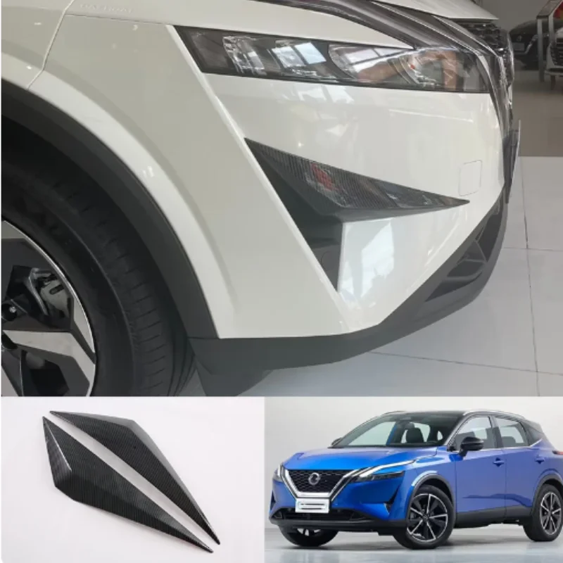 

Nissan Qashqai 2023 2024, автомобильный бампер, боковой передний ветровой нож, крышка в форме декоративного Стайлинг, автозапчасти из углеродного волокна из АБС-пластика