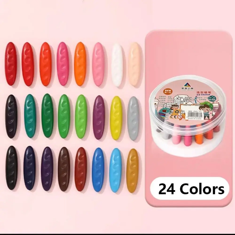 

12/24/36 Colors Plastic Plastic Crayon Do Not Dirty Hands Washable Colored Crayon Peanut Shaped Erasable Wax Pencil Students