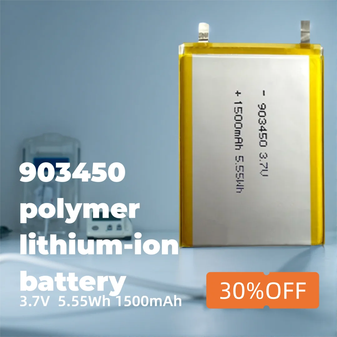 

903450 3.7V 1500mAh Li-ion Polymer Battery for LED Devices GPS Trackers DIY Electronics Power Banks Replacement for 803450 Model