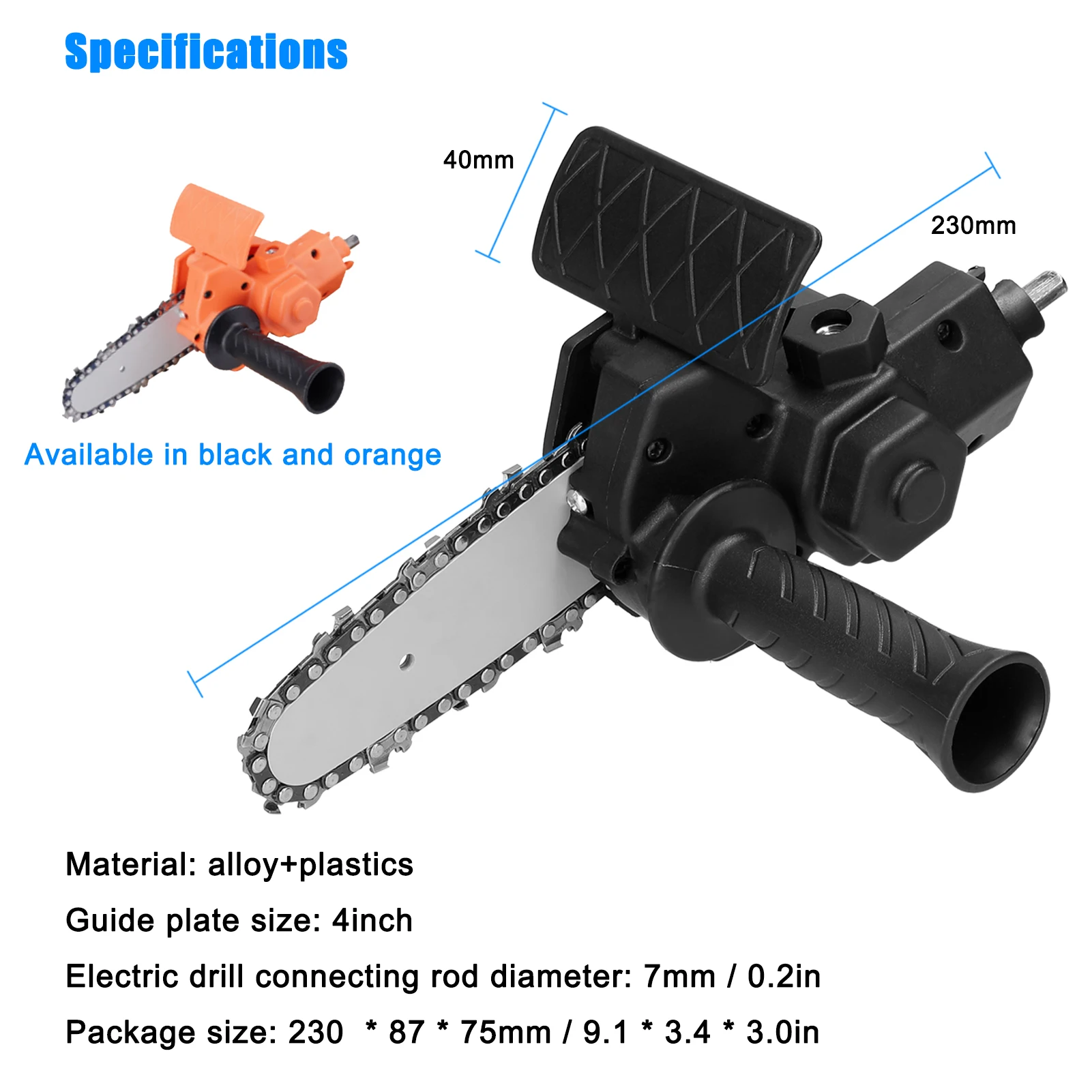 4 Inch Electric Drill Modified To Electric Chainsaw Tool Practical Modification Attachment Accessory Woodworking Cutting Tool