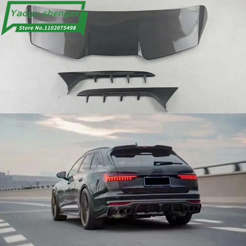 

A6 Avant заднее крыло автомобиля из настоящего углеродного волокна для Audi A6 Allroad S6 A6 C8 RS6 2020 +