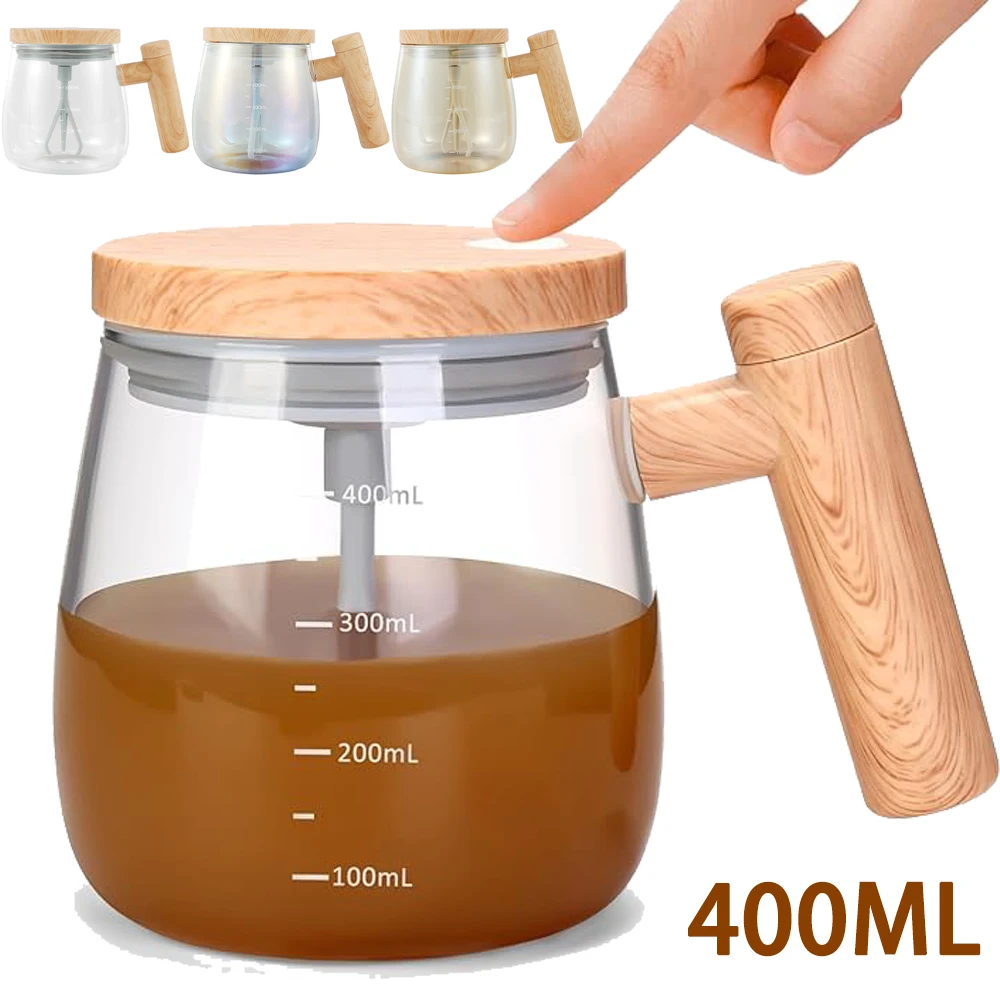 

400ML Electric Mixing Cup 7000RPM Automatic High Speed Mixing Coffee Mug Portable Juice Milk Protein Powder Mixing Glass Cup