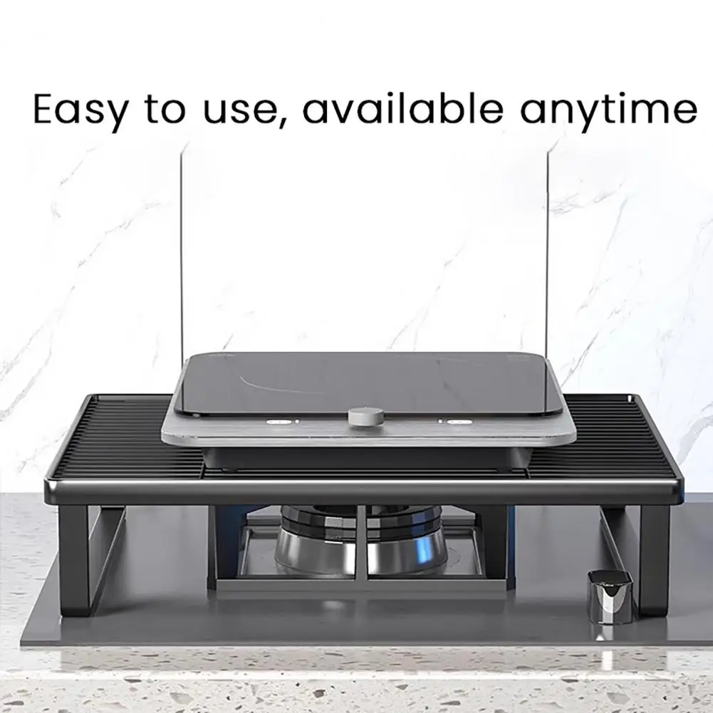 Space-saving Stove Organizer Gas Stove Rack Induction Cooker Bracket Solid Metal Structure Storage Organizer with Strong